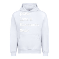 White peace love & electronic music  edm techno t shirt Urban Hoodie - linhVisuals