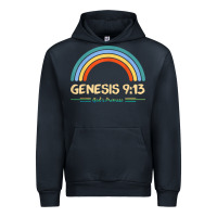 Navy genesis 913 god's promise faithfully rainbow bible verse t shirt Urban Hoodie - linhVisuals