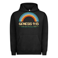 Pigment Black genesis 913 god's promise faithfully rainbow bible verse t shirt Urban Hoodie - linhVisuals