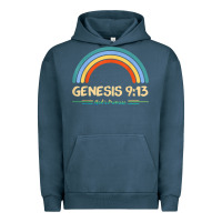 Pigment Midnight Navy genesis 913 god's promise faithfully rainbow bible verse t shirt Urban Hoodie - linhVisuals