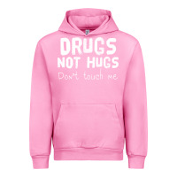 Fuchsia Pink drugs not hugs Urban Hoodie - linhVisuals