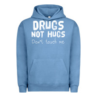 Pigment Pebble Blue drugs not hugs Urban Hoodie - linhVisuals