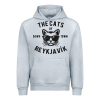 Heather Grey cats of downtown reykjavik t shirt Urban Hoodie - linhVisuals