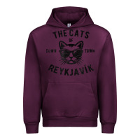 Mauve Wine cats of downtown reykjavik t shirt Urban Hoodie - linhVisuals
