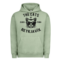 Pigment Oil Green cats of downtown reykjavik t shirt Urban Hoodie - linhVisuals