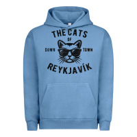 Pigment Pebble Blue cats of downtown reykjavik t shirt Urban Hoodie - linhVisuals