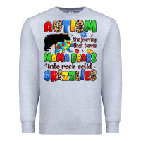 Heather Grey autism the journey that turns mama bears Premium Sweatshirt - JahusDesignShop