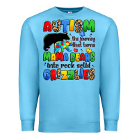 Ocean Blue autism the journey that turns mama bears Premium Sweatshirt - JahusDesignShop