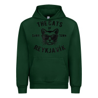 Forest Green cats of downtown reykjavik t shirt Urban Hoodie - linhVisuals