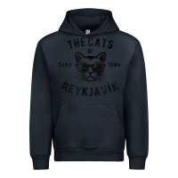 Navy cats of downtown reykjavik t shirt Urban Hoodie - linhVisuals