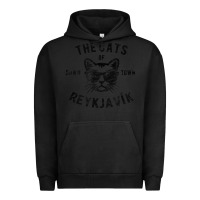 Pigment Black cats of downtown reykjavik t shirt Urban Hoodie - linhVisuals