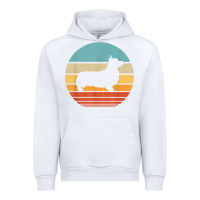 White corgi retro vintage 60s 70s sunset dog lovers men women t shirt Urban Hoodie - linhVisuals