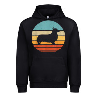 Black corgi retro vintage 60s 70s sunset dog lovers men women t shirt Urban Hoodie - linhVisuals