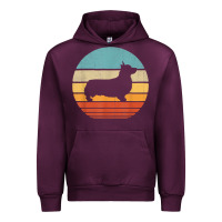 Mauve Wine corgi retro vintage 60s 70s sunset dog lovers men women t shirt Urban Hoodie - linhVisuals