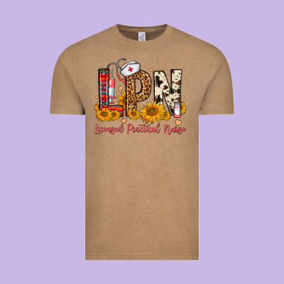 Western Lpn Licensed Practical Nurse Vintage Tee Designed By Fadigitalartstudio