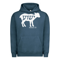 Pigment Midnight Navy isaiah 53 lamb yeshua jesus t shirt Urban Hoodie - linhVisuals