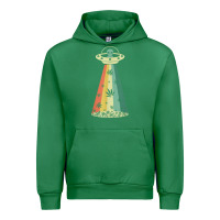 Emerald vintage alien weed pot leaf ufo abduction marijuana cannabis t shirt Urban Hoodie - linhVisuals