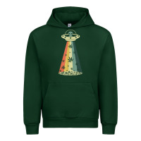 Forest Green vintage alien weed pot leaf ufo abduction marijuana cannabis t shirt Urban Hoodie - linhVisuals