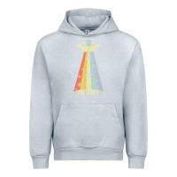 Heather Grey vintage alien weed pot leaf ufo abduction marijuana cannabis t shirt Urban Hoodie - linhVisuals