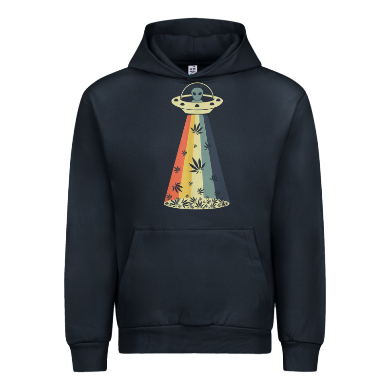 Vintage Alien Weed Pot Leaf Ufo Abduction Marijuana Cannabis T Shirt Urban Hoodie by linhVisuals | Teevron