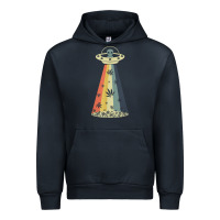 Navy vintage alien weed pot leaf ufo abduction marijuana cannabis t shirt Urban Hoodie - linhVisuals