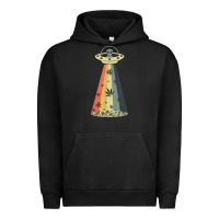 Pigment Black vintage alien weed pot leaf ufo abduction marijuana cannabis t shirt Urban Hoodie - linhVisuals