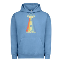 Pigment Pebble Blue vintage alien weed pot leaf ufo abduction marijuana cannabis t shirt Urban Hoodie - linhVisuals