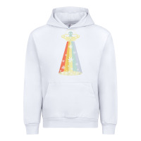 White vintage alien weed pot leaf ufo abduction marijuana cannabis t shirt Urban Hoodie - linhVisuals