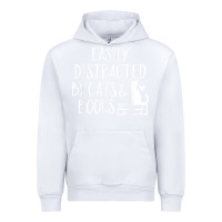 White easily distracted by cats and books   cute book lover t shirt Urban Hoodie - linhVisuals