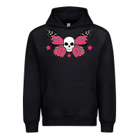 Black butterfly skull Urban Hoodie - linhVisuals