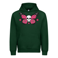 Forest Green butterfly skull Urban Hoodie - linhVisuals
