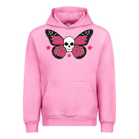 Fuchsia Pink butterfly skull Urban Hoodie - linhVisuals