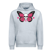 Heather Grey butterfly skull Urban Hoodie - linhVisuals