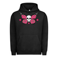 Pigment Black butterfly skull Urban Hoodie - linhVisuals