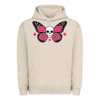 Pigment French Oak butterfly skull Urban Hoodie - linhVisuals