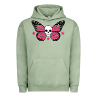 Pigment Oil Green butterfly skull Urban Hoodie - linhVisuals