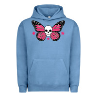 Pigment Pebble Blue butterfly skull Urban Hoodie - linhVisuals