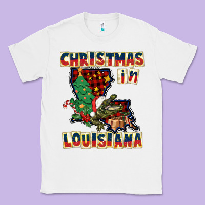Christmas In Louisiana Classic Tee Designed By Cowgirlartshop