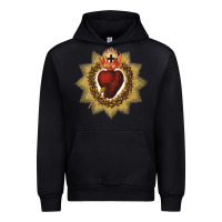 Black sacred heart of jesus catholic devotion t shirt Urban Hoodie - linhVisuals