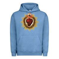 Pigment Pebble Blue sacred heart of jesus catholic devotion t shirt Urban Hoodie - linhVisuals