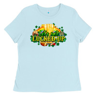 Baby Blue St. Patrick's Day American Football Ladies Tee - HowdyJamesFarm
