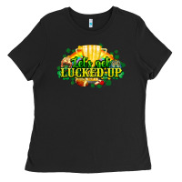 Black St. Patrick's Day American Football Ladies Tee - HowdyJamesFarm