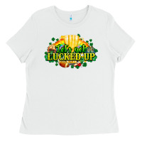 White St. Patrick's Day American Football Ladies Tee - HowdyJamesFarm