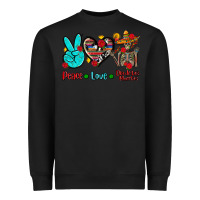 Black peace love dia de los muertos Heavyweight Sweatshirt - AdoDesignShop
