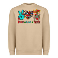 Peace Love Dia De Los Muertos Heavyweight Sweatshirt | Teevron