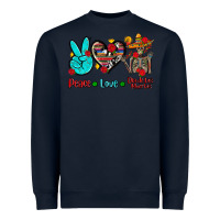 Navy peace love dia de los muertos Heavyweight Sweatshirt - AdoDesignShop