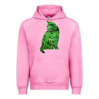 Fuchsia Pink funny cannabis & cat lover marijuana weed smoker art t shirt Urban Hoodie - linhVisuals