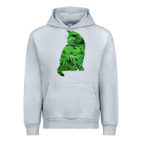 Heather Grey funny cannabis & cat lover marijuana weed smoker art t shirt Urban Hoodie - linhVisuals