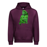 Mauve Wine funny cannabis & cat lover marijuana weed smoker art t shirt Urban Hoodie - linhVisuals