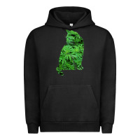 Pigment Black funny cannabis & cat lover marijuana weed smoker art t shirt Urban Hoodie - linhVisuals
